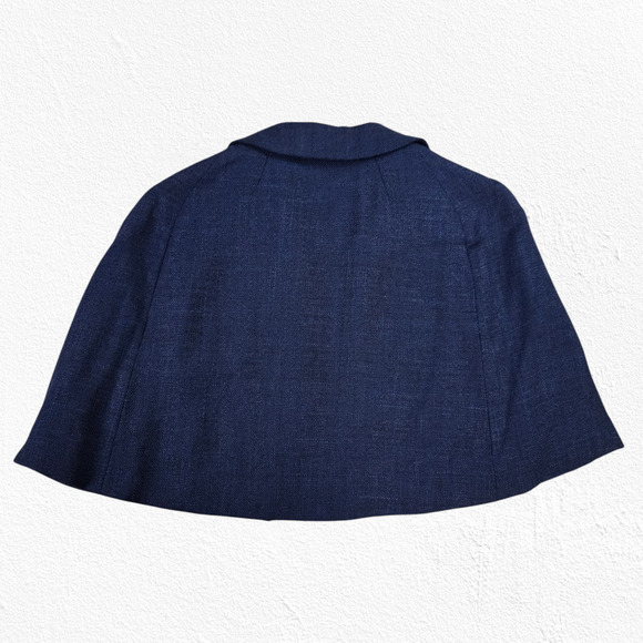 1950s Vintage Adele Simpson Navy Tweed Cape Dress – Union Made Size 6 USA - Picture 16 of 16